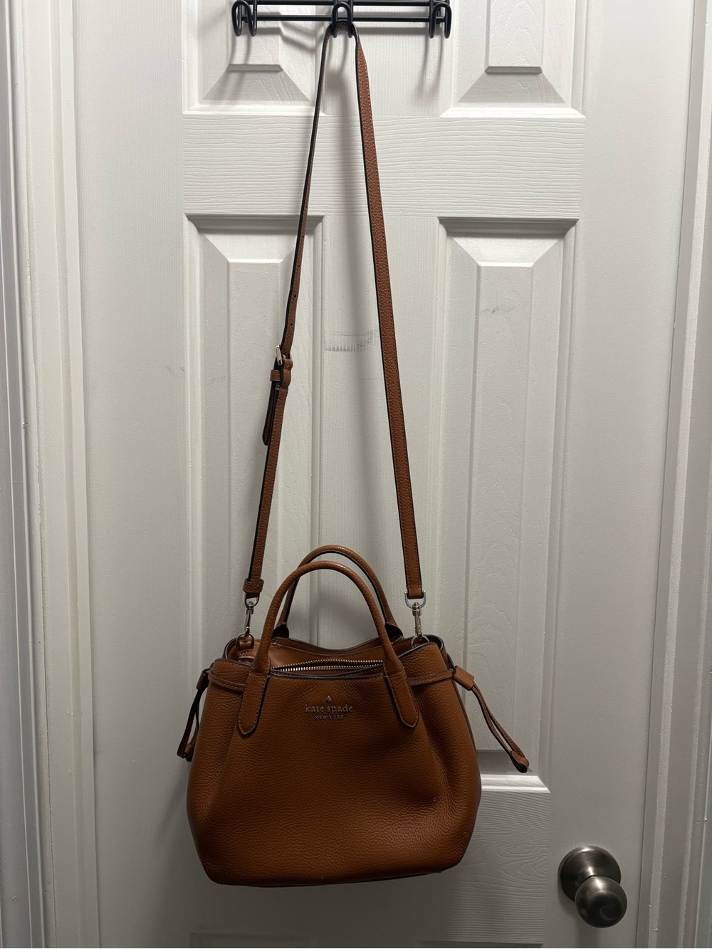 kate spade Brown Pebbled Leather Crossbody Satchel